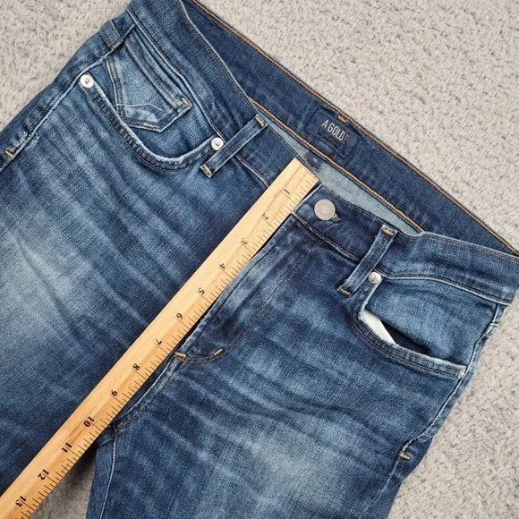 AGOLDE Denim Jeans Womens Size 30 Distressed Ripped Knee Blue Wash - Picture 11 of 12